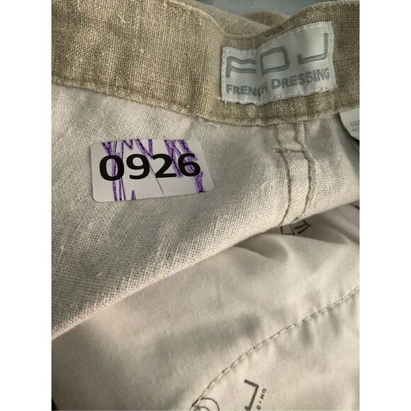 FDJ French‎ Dressing Women Linen / Cotton Pants Beige Gray Straight Leg Size 16 - Picture 8 of 11